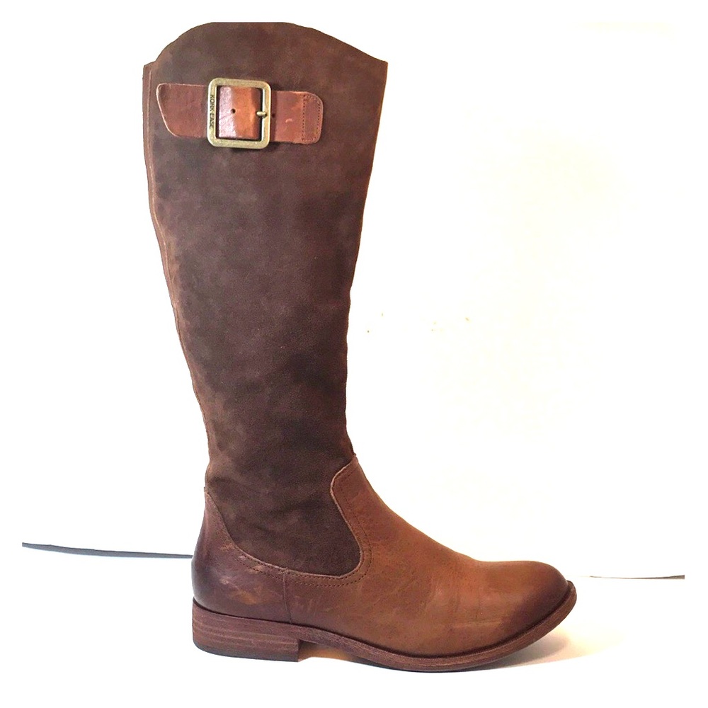 NEW Kork-Ease Rue Tall Leather Suede Zip Boots 8